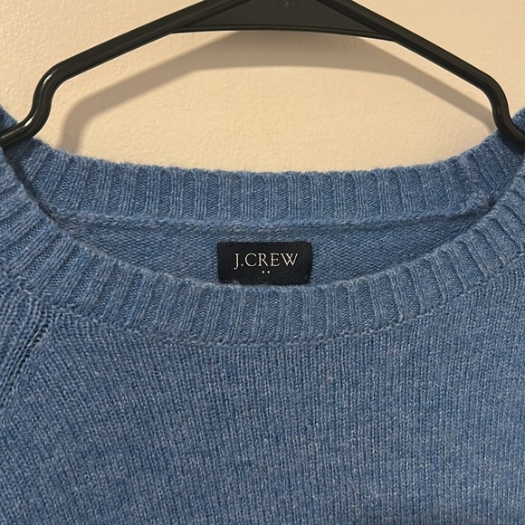 Men’s J Crew 30% Lambswool Blue Long Sleeve Sweater Size Medium - Picture 2 of 4